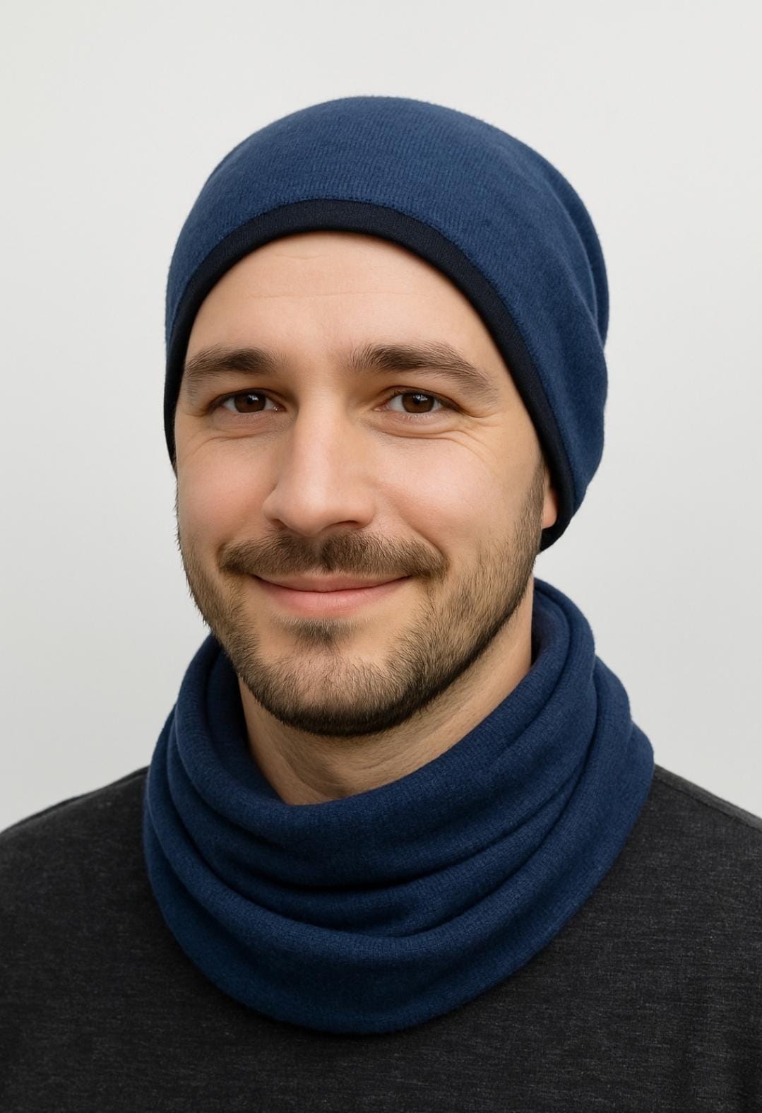 Magic Mütze Merino Jersey Blau