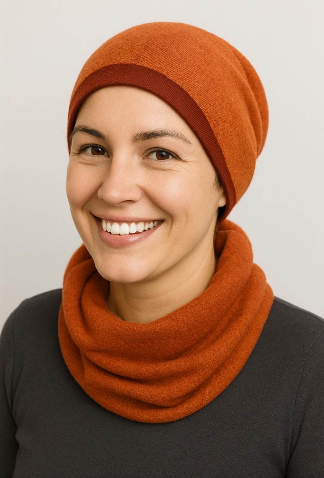 Magic Mütze Merino Strick Terracotta