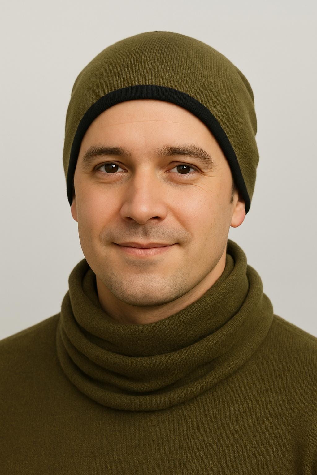 Magic Mütze Merino Jersey dunkles Olivegrün