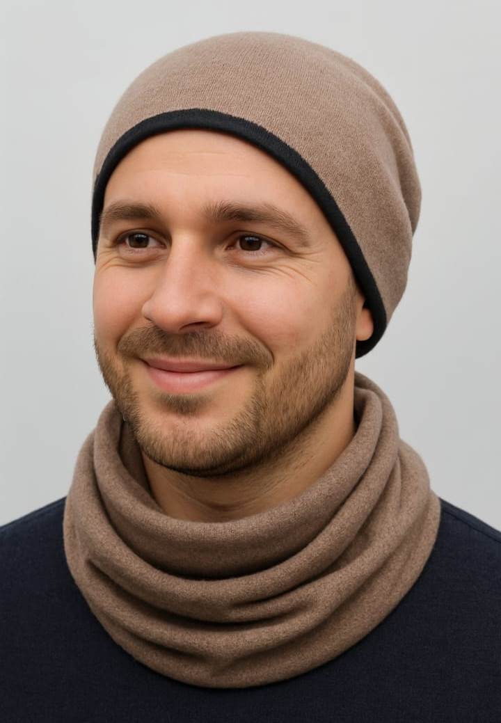 Magic Mütze Merino Strick Beige