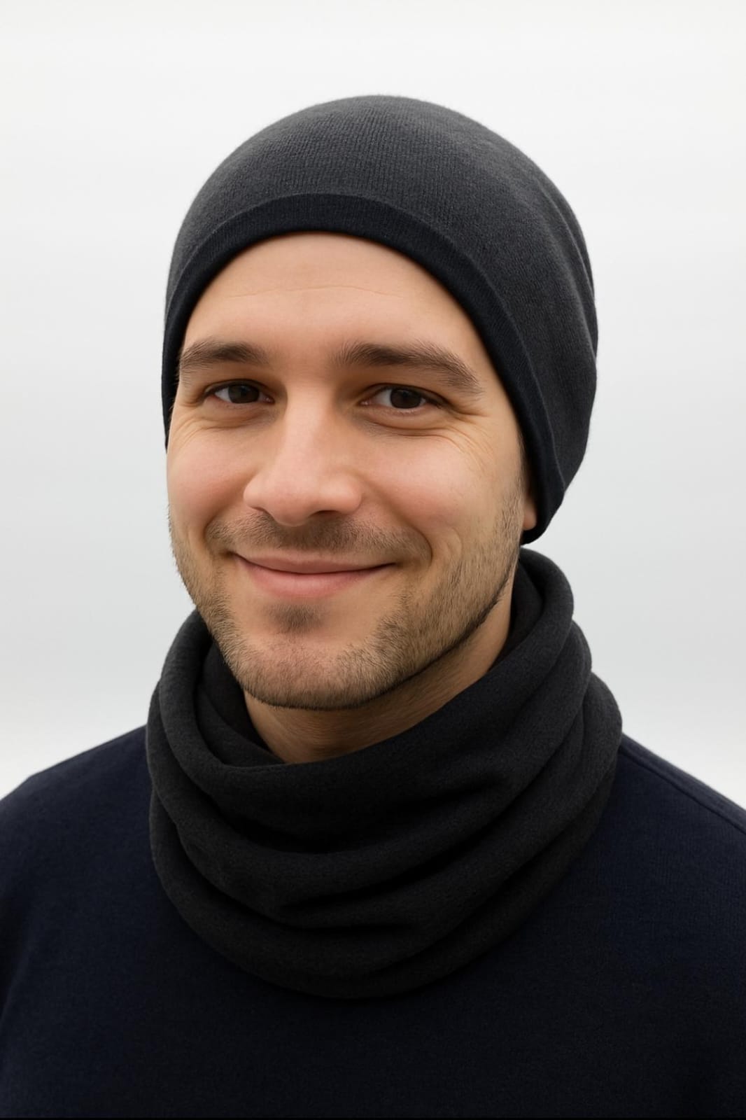 Magic Mütze Merino Strick Dunkelgrau